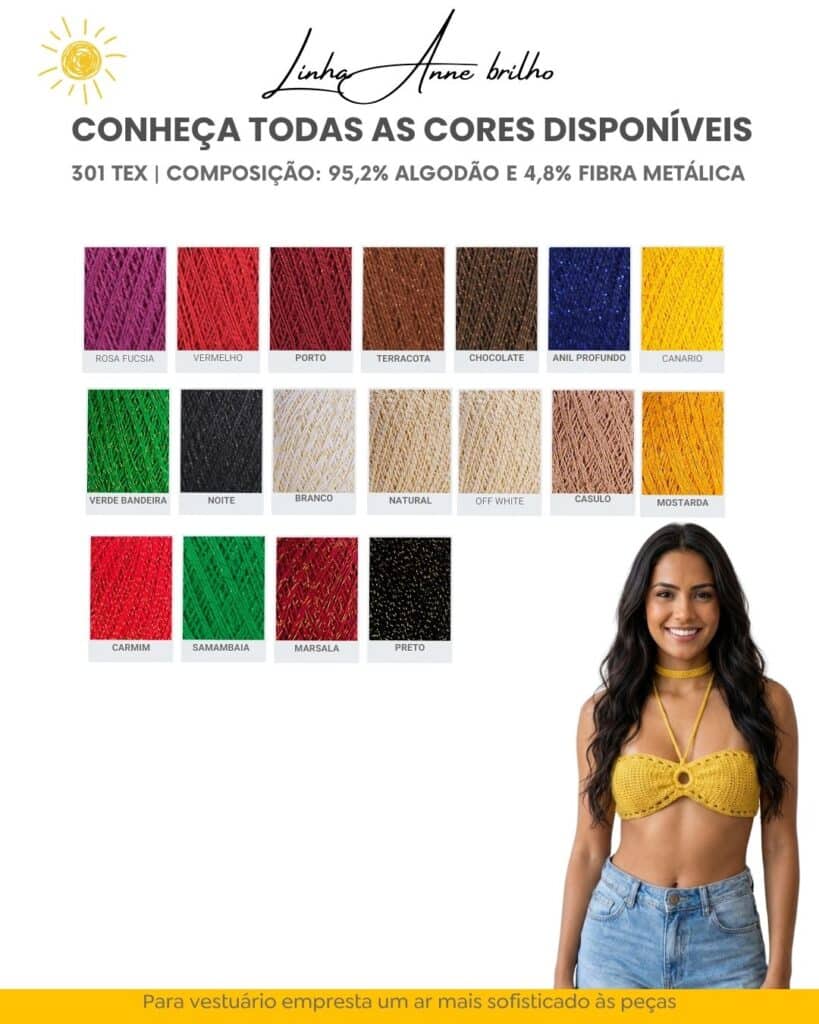Catalogo de cores linha Anne Brilho da croche by line 1