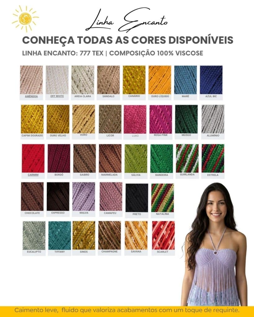 Catalogo de cores linha encanto da croche by line