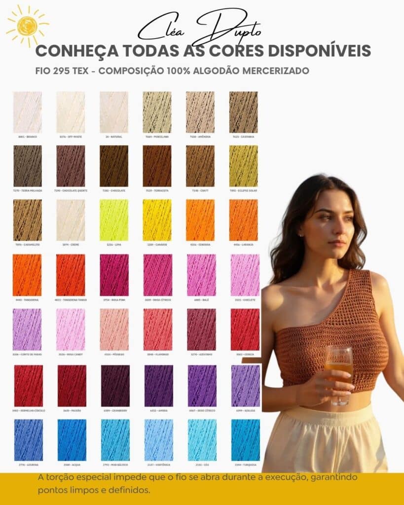 Linha Clea Dupla Catalogo de cores da croche by line