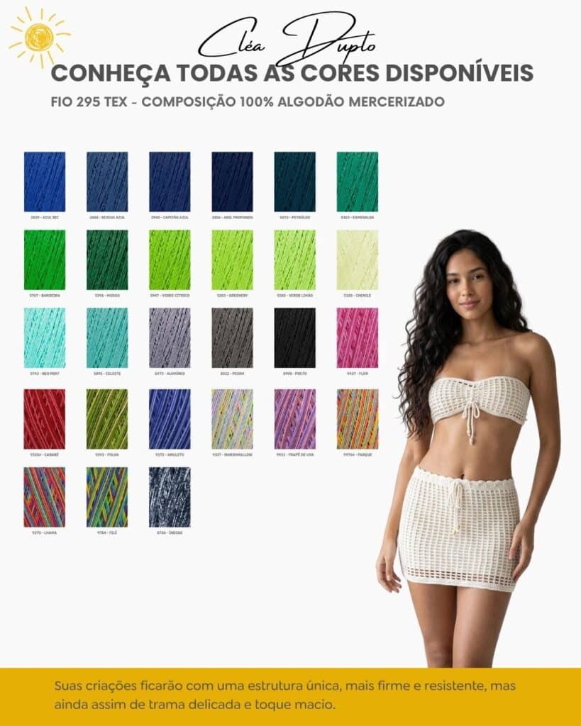 Linha clea Dupla Catalogo de cores da croche by line 3