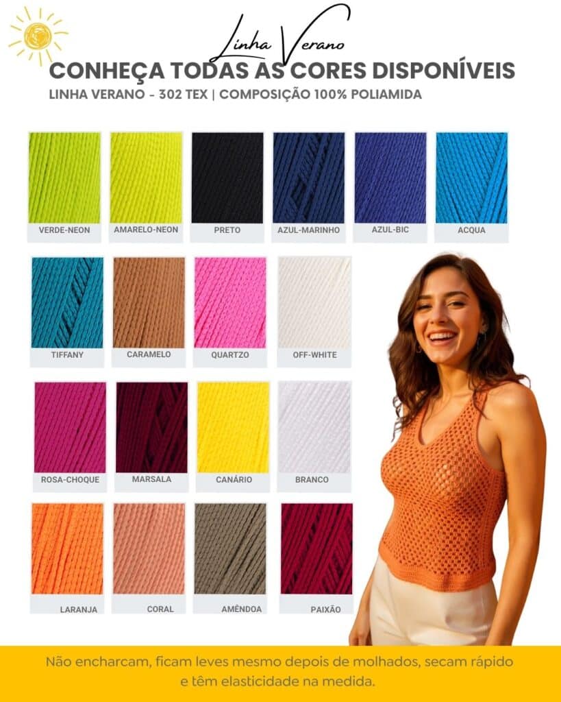 Linha verano Catalogo de cores da croche by line