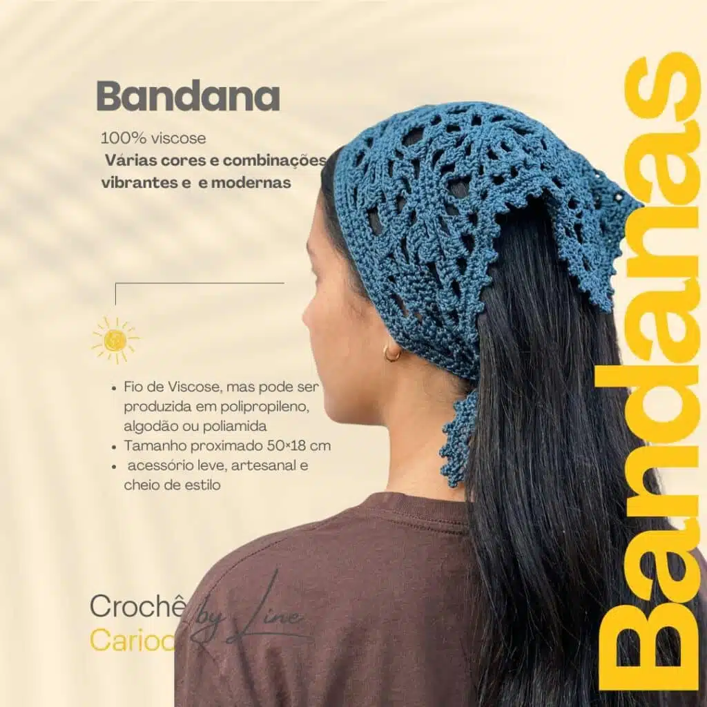 Bandanas de Crochê Diversas cores
