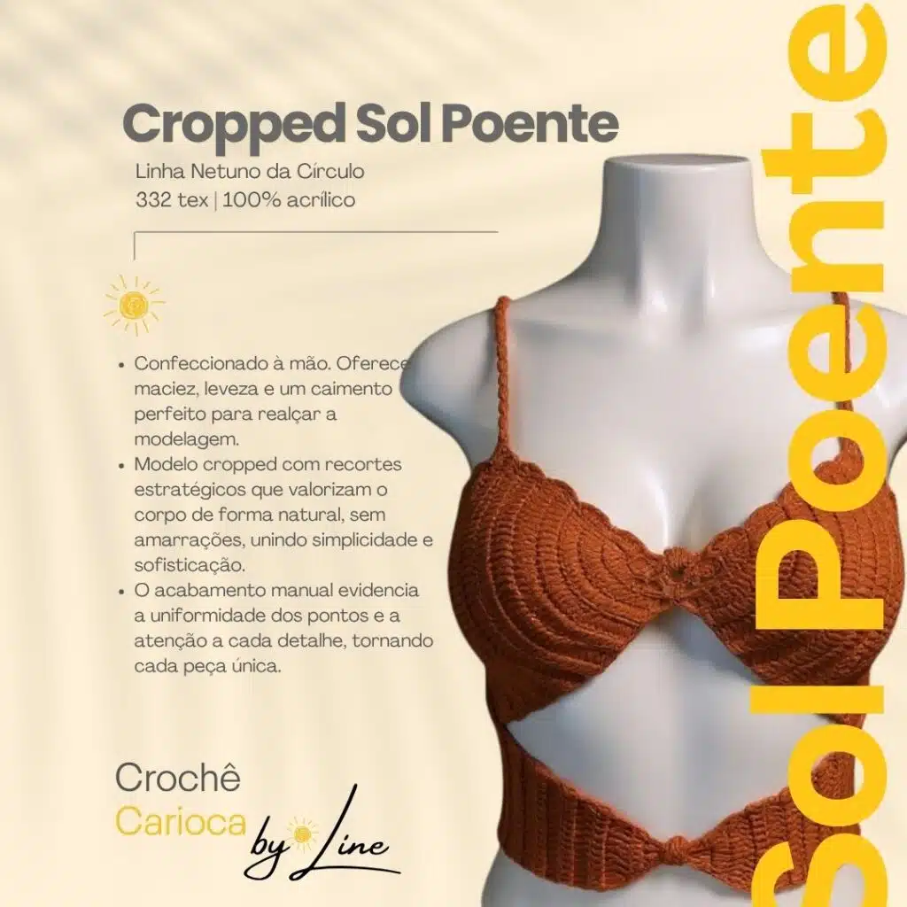 Cropped de crochê de lã