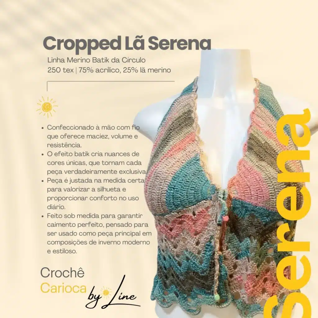 Cropped de crochê em lã para inverno