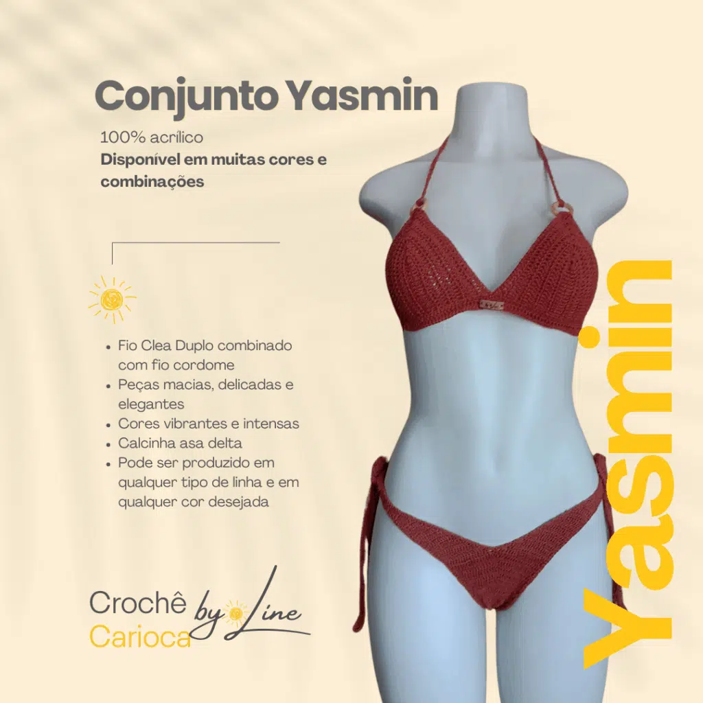 Biquini de crochê asa delta - Yasmin