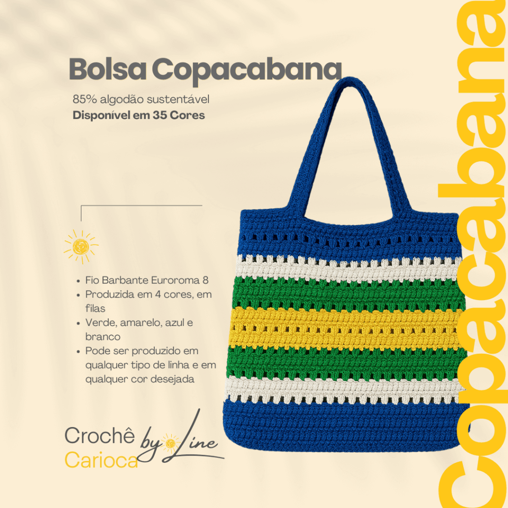 Coleção Brasil - bolsas de croche by line - Copacabana