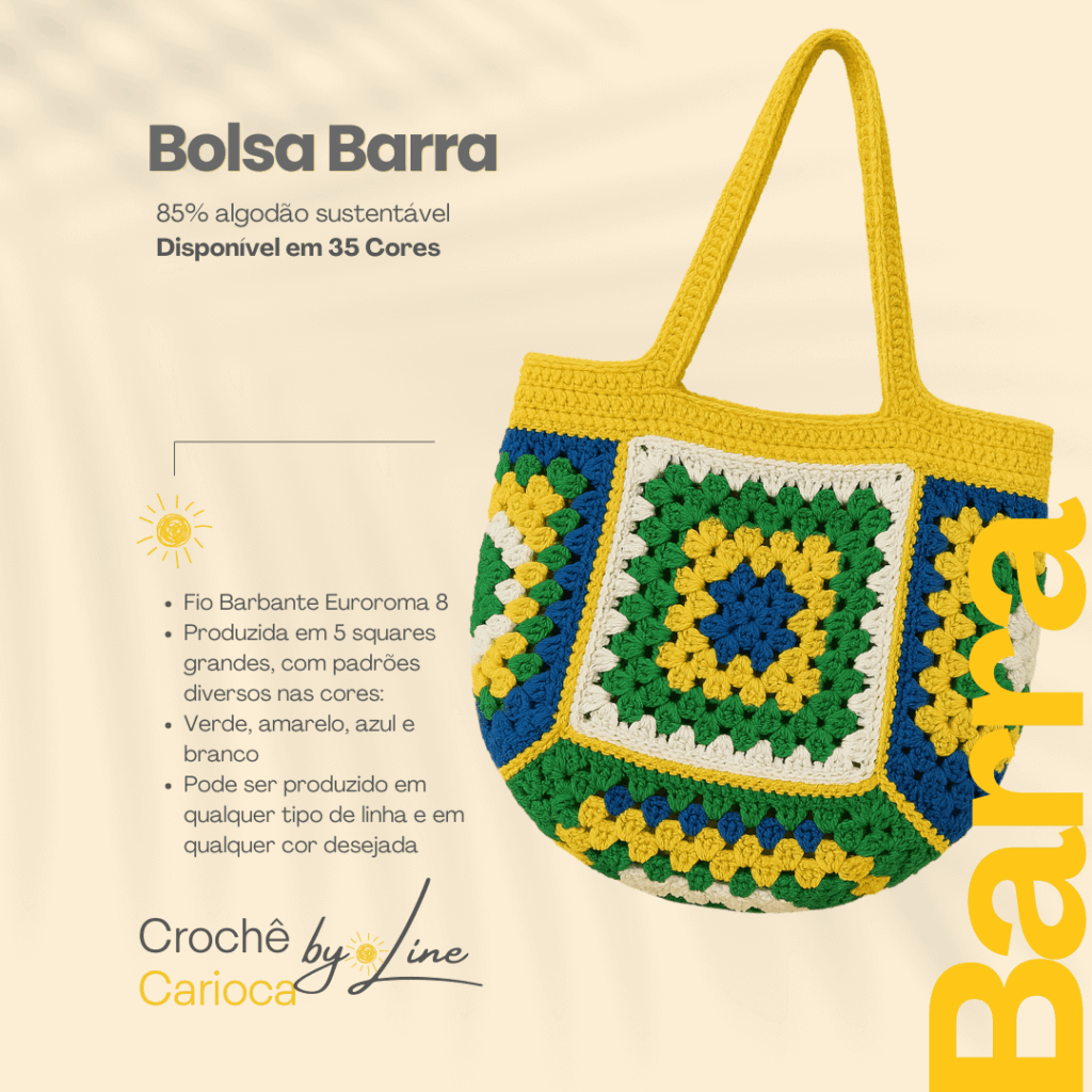 Coleção Brasil - bolsas de croche by line - Barra
