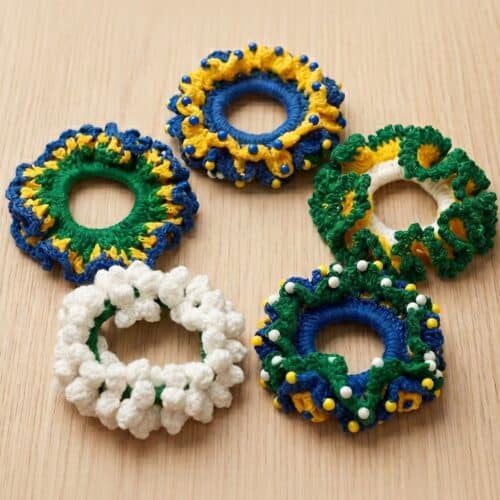 Scrunchies de crochê