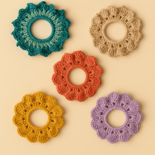 Scrunchies de crochê