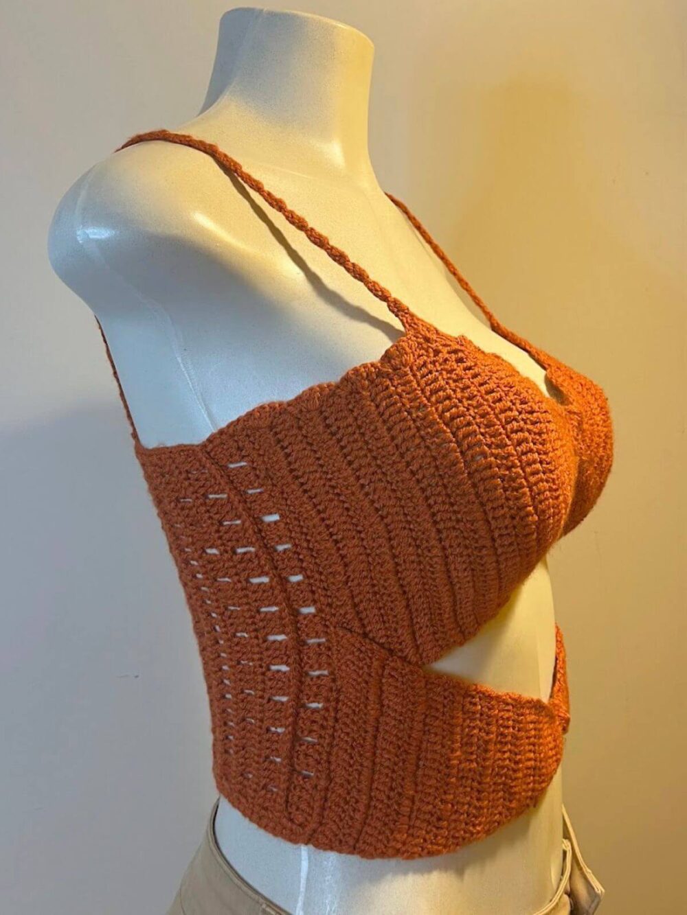 Cropped Sol Poente crochê by line