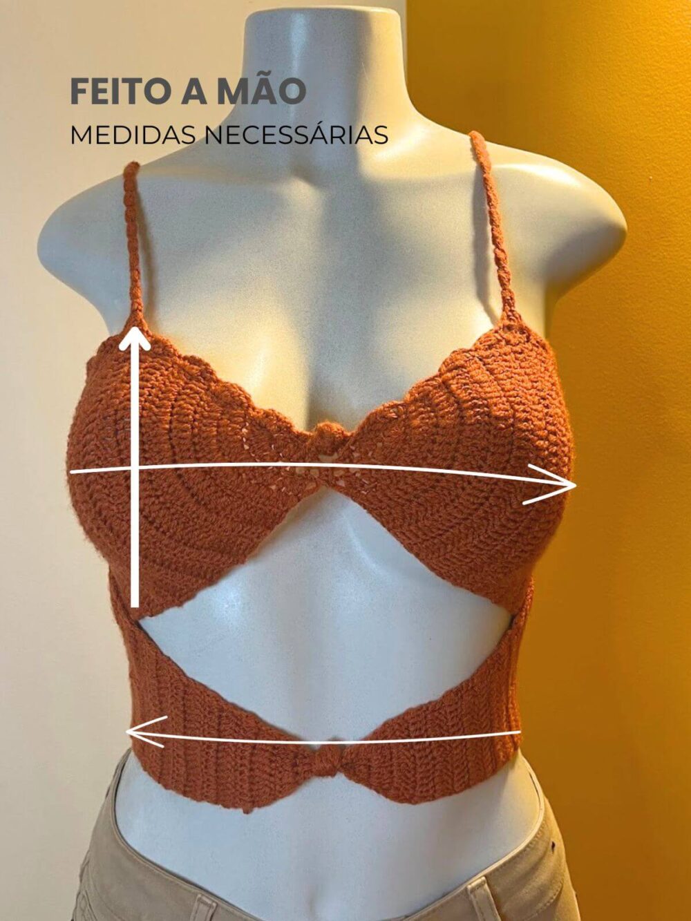 Cropped Sol Poente crochê by line