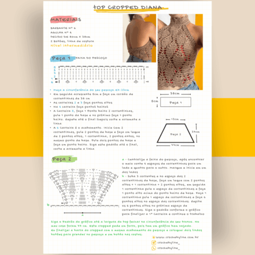 Gráfico Cropped Diana de Crochê – Gratuito