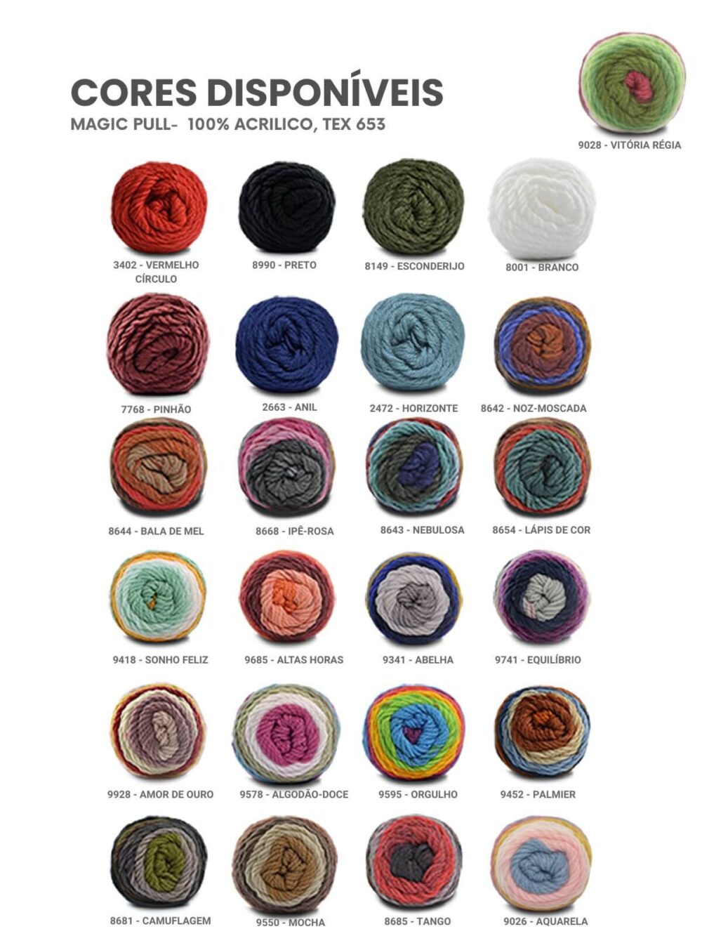 cartela de cores magic pull