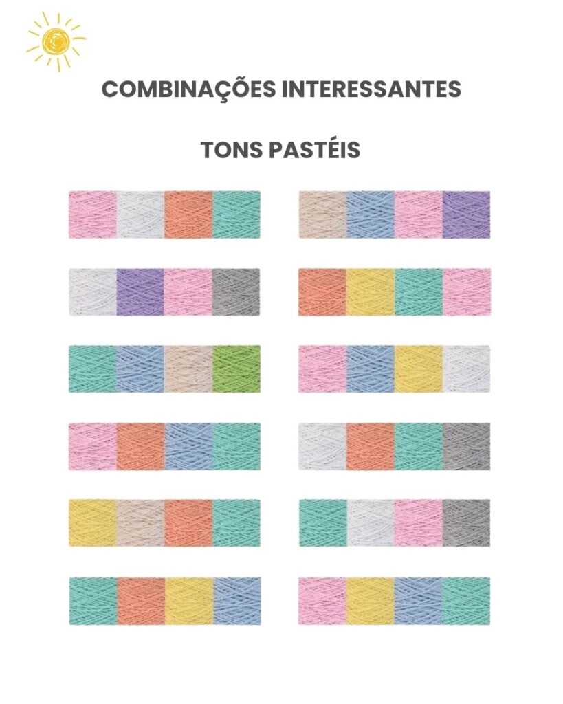 combinacoes cores pasteis para croche