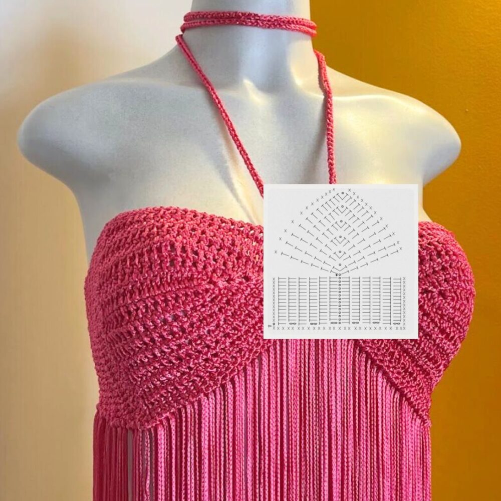 Receita Express de Crochê:  Cropped Juju com franjas