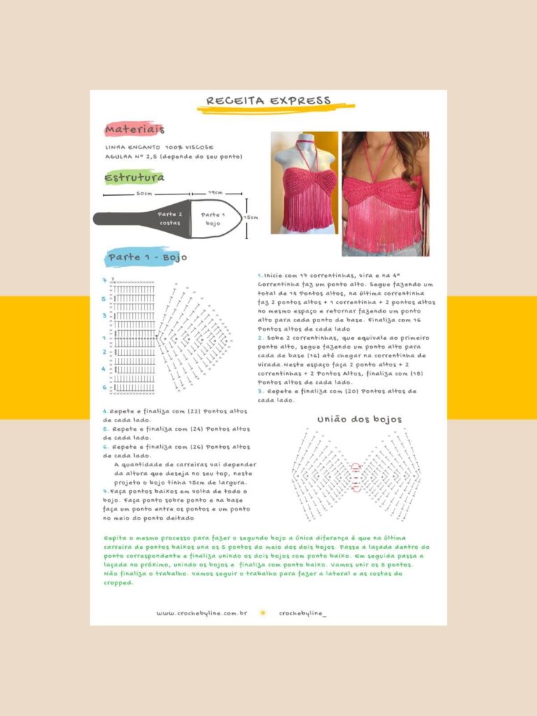 Receita Express do Cropped Juju com franjas