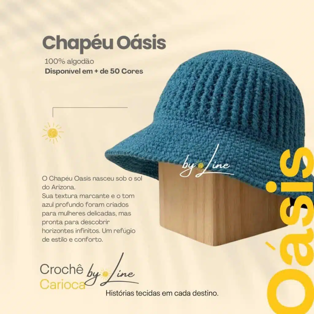 Chapeu de crochê em barbante