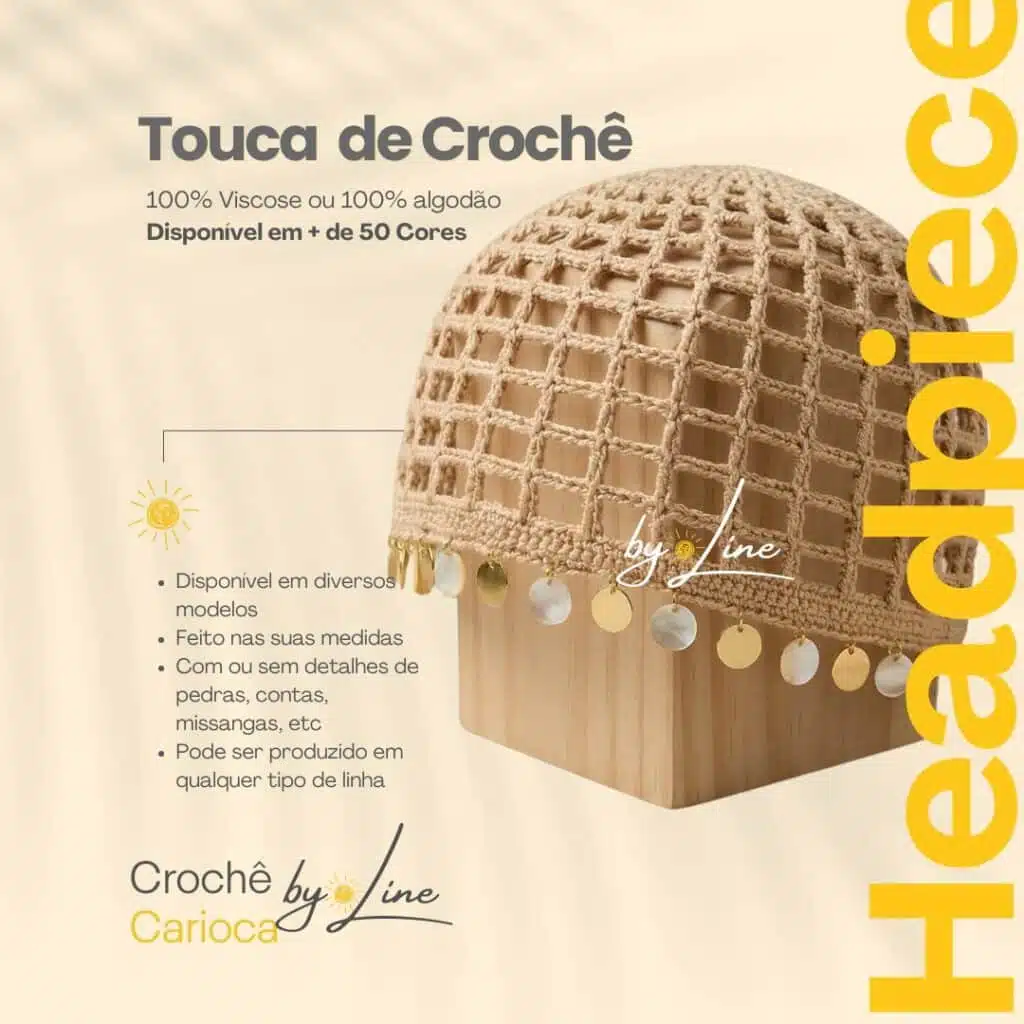 Touca de crochê vazada 