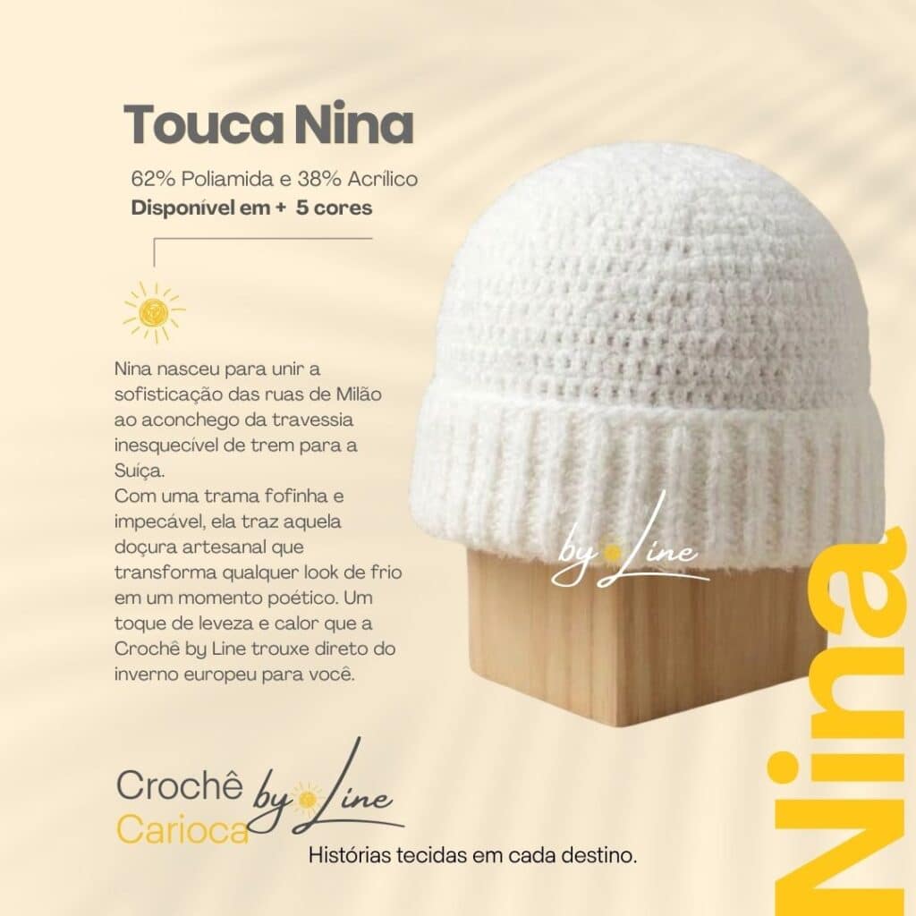 touca de crochê nina by line