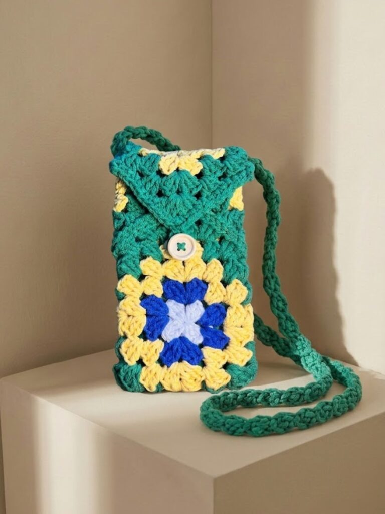 Receita Express: Bolsa Porta Celular de Crochê 4 Receita Express Bolsa Porta celular de Crochê Brasil - crochê by line (2)