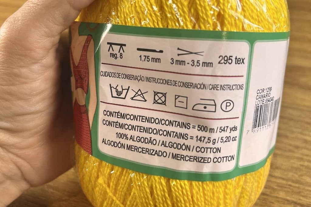 como identificar as informacoes no rotulo do novelo de croche